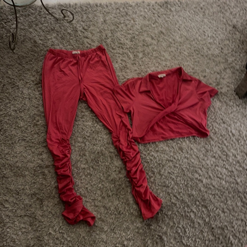 2 pc set with leggings and crop top